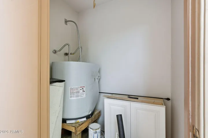 Hot water heater & storage rm