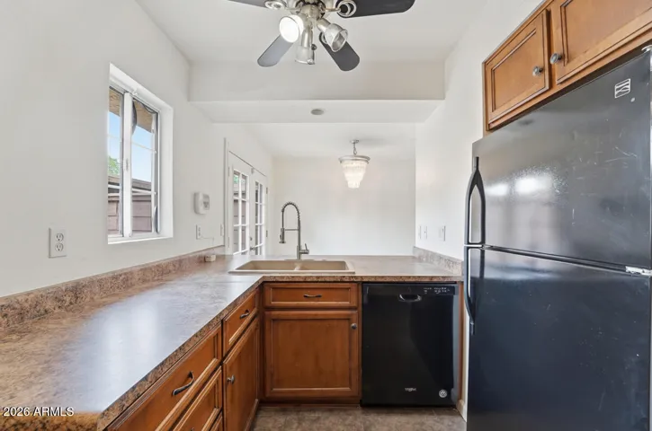 Kitchen includes refrigerator