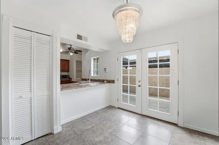 French doors to back patio