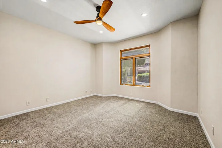 2025 Closet with 3-Panel Mirrored Sliding Doors | 2026 Carpet and Recessed LED Lighting