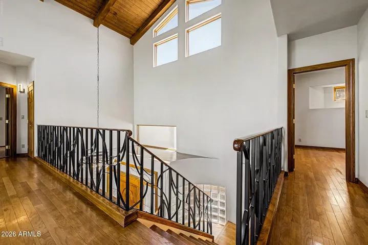 Refinished Custom Wrought Iron Staircase w/Dramatic Catwalk