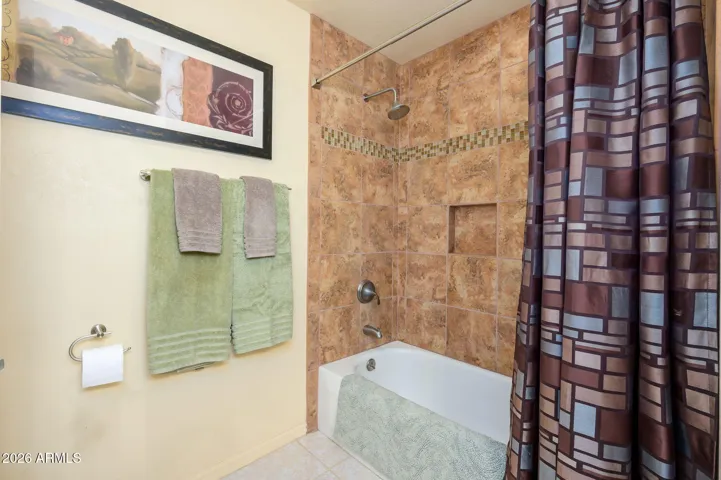 Remodeled guest bathroom tub/shower area