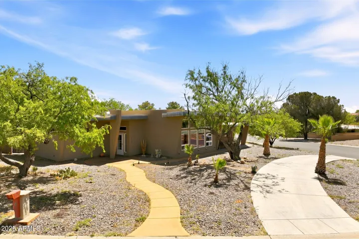 Aerial of entrance and front driveway