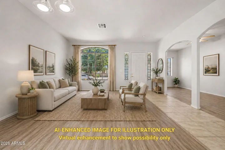 Virtually staged to show possibility