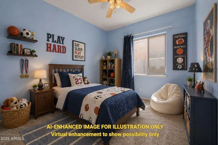 Bedroom 3 - Virtually staged to show possibility