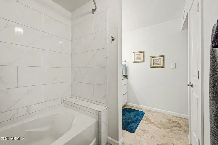 GUEST BATHROOM + TILE SHOWER + BATHTUB