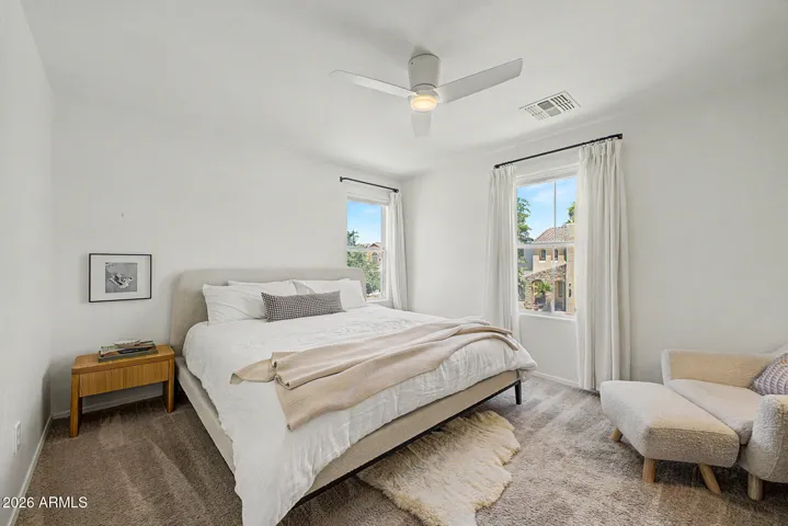 Primary suite with two walk in closets