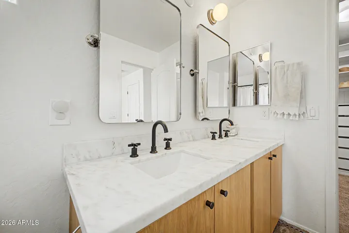 Primary bathroom double sinks