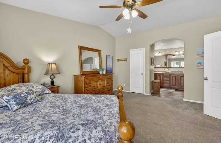 Bedroom flows to bathroom