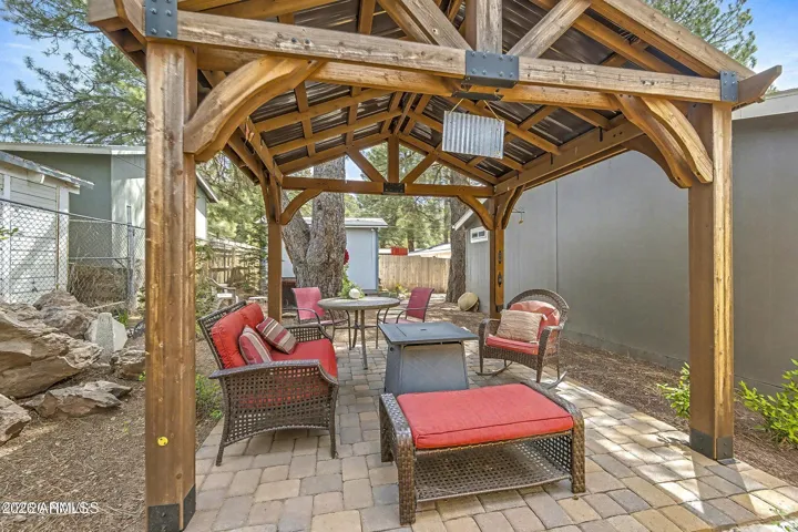 Covered entertaining space.