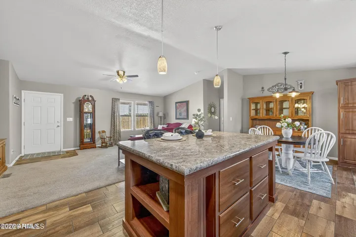 Kitchen island with plenty of storage space.