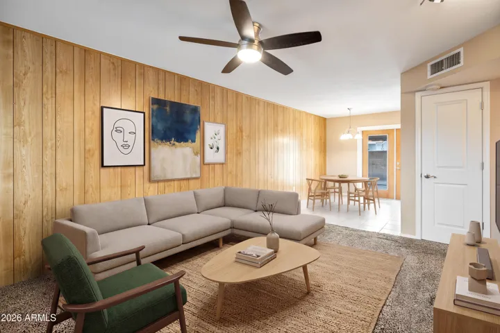 Great Room with digital staged furniture