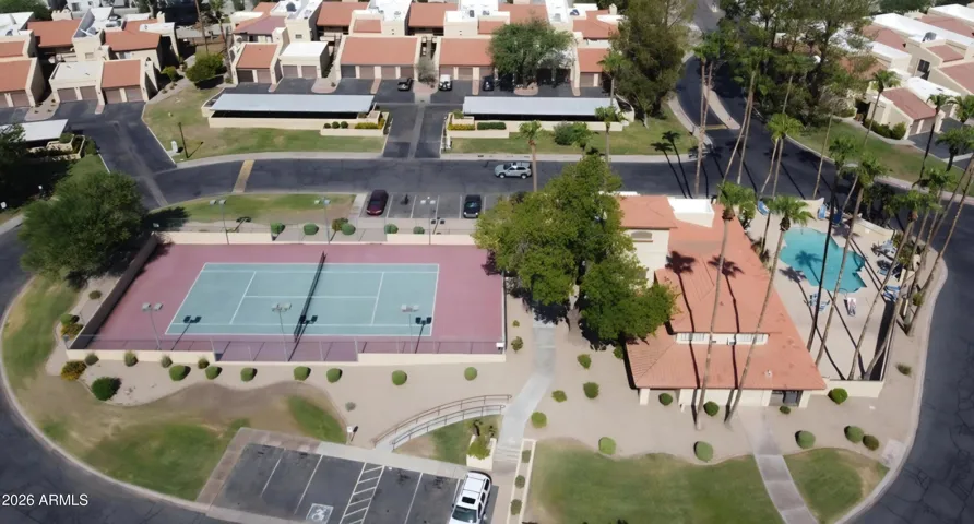 Gated Community with Amentities include 2 pools, heated spa, tennis court, indoor recreational center, and many more