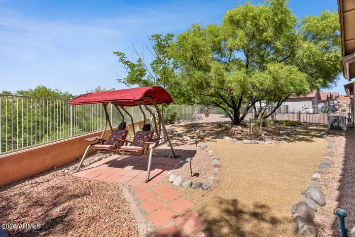 A perfectly positioned swing is ideal for watching colorful sunsets paint the desert skies.