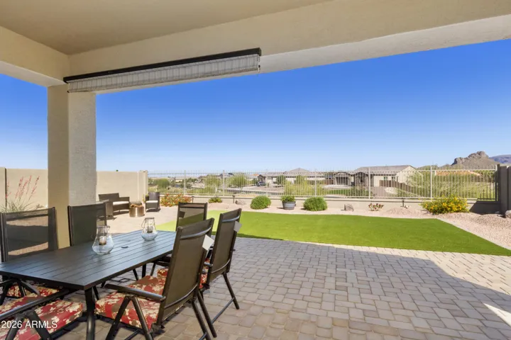 Sunset dining under the extended patio