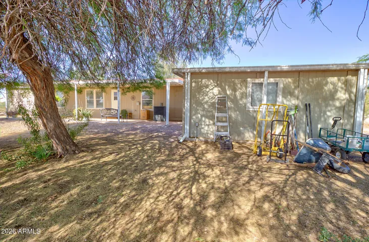 View of the studio/craft room and rear of home