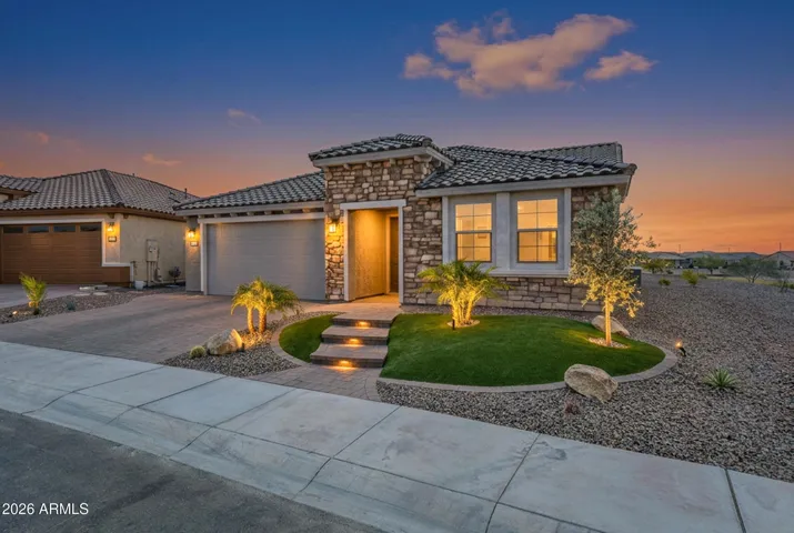 Front of home at night