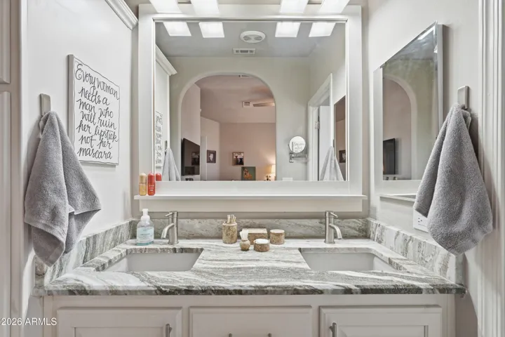 Granite Dual Vanity in Primary Bedroom
