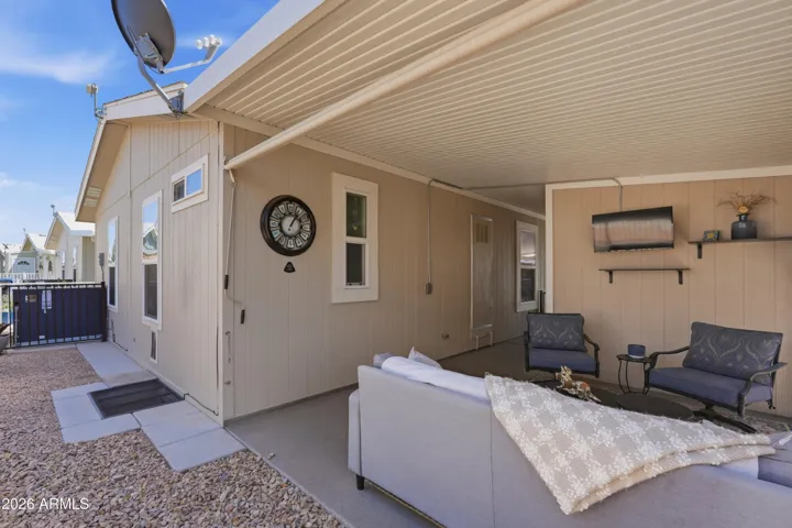 Inviting, furnished back patio