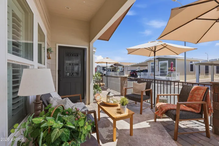 Pavered extended front patio