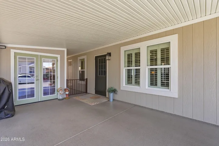 Insulated, drywalled shed with french doors