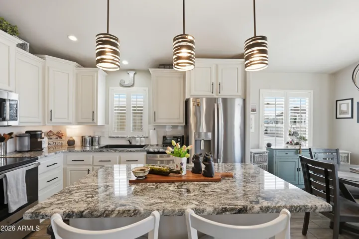 Granite Island and upgraded pendant lights