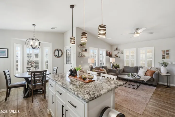 Vinyl Plank Flooring throughout living areas and kitchen