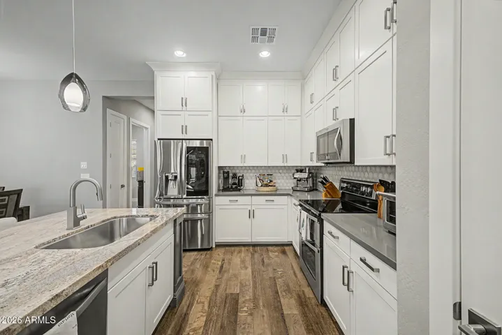 Lots of extra storage with the stylish cabinets