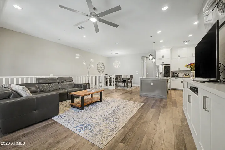 Living Room, Kitchen and Formal Dining Room