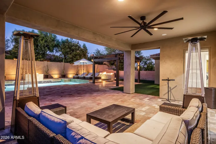 The backyard has been remodeled so you can enjoy it year round.