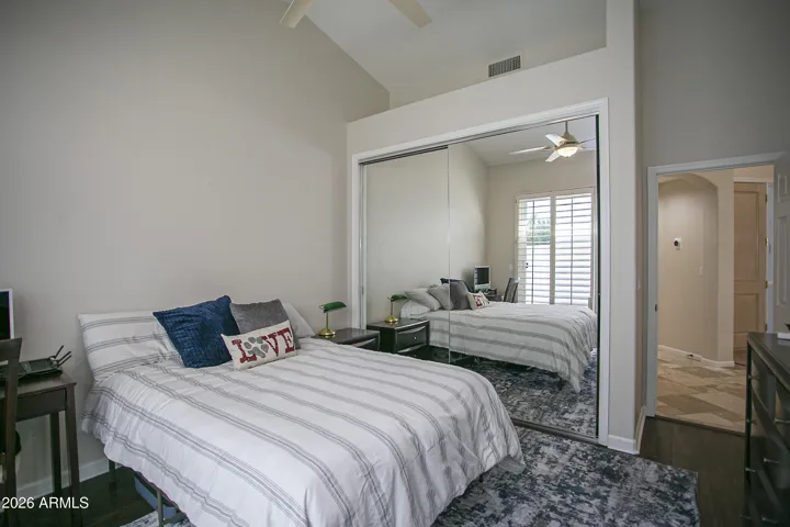 Bedroom 3 has a closet and sliding doors leading to the side yard.