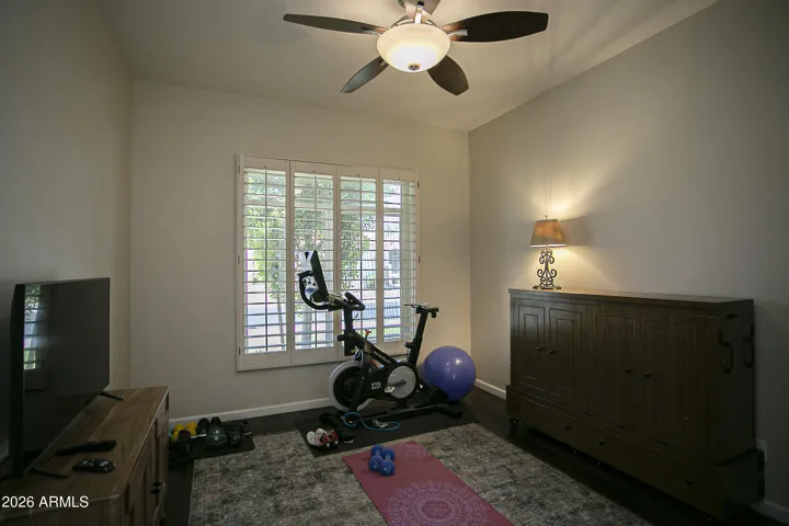 Bedroom 2 is currently used as a home gym. Has full wall closet to utilize as a bedroom