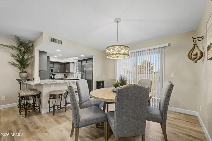 dining area and kitchen