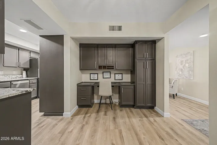 built in desk area