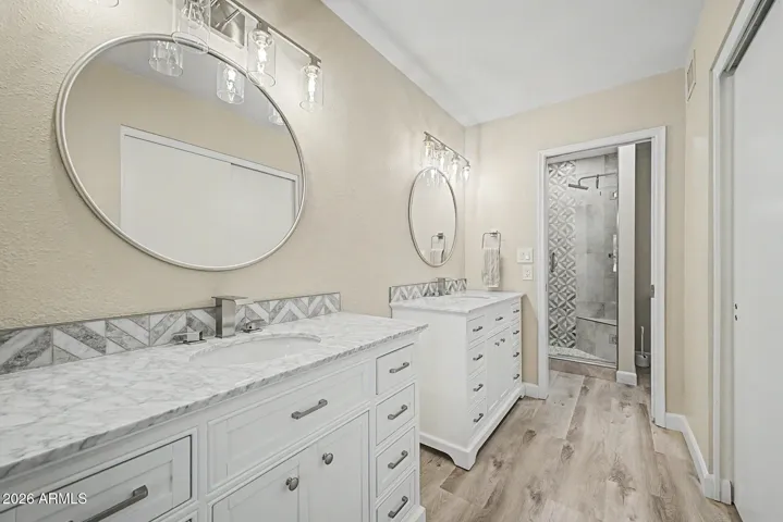 ensuite with double vanities