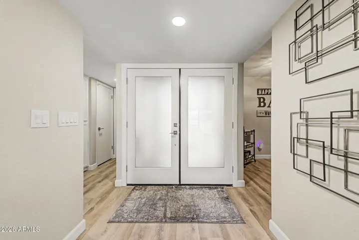 entry way with glass French doors