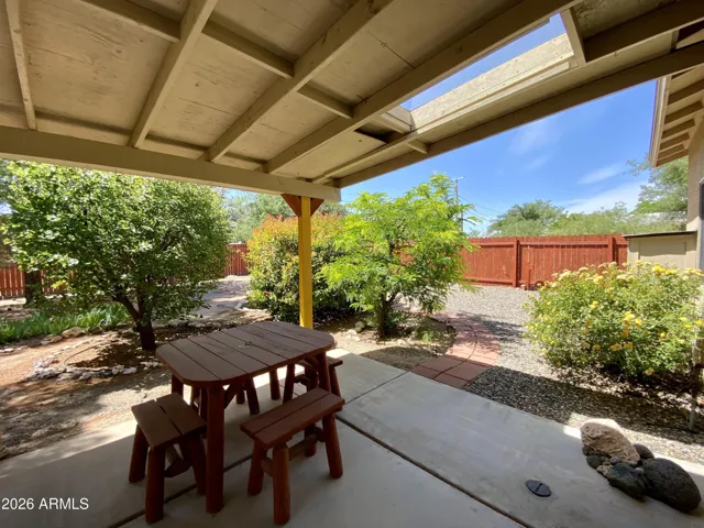 Backyard Covered Patio Facing West/RV Parking