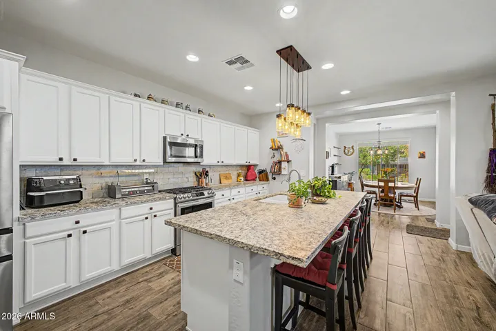 Spacious kitchen with island