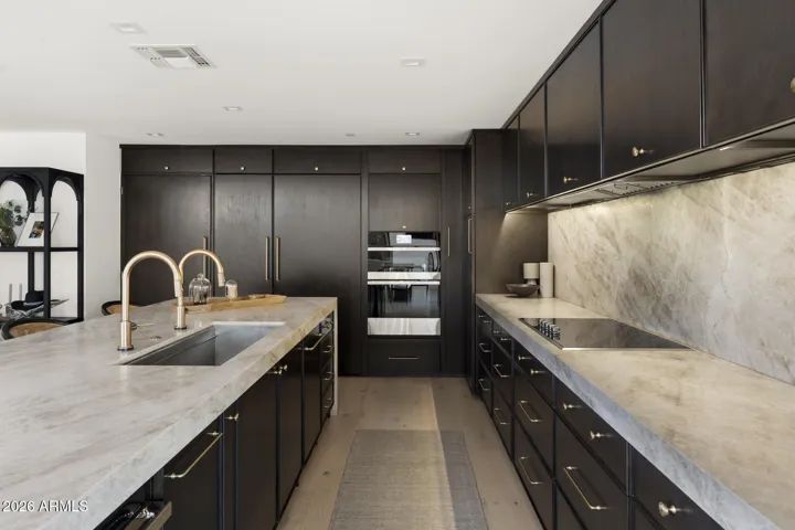 Dual Brizo touch faucets, Jennair Nior appliances