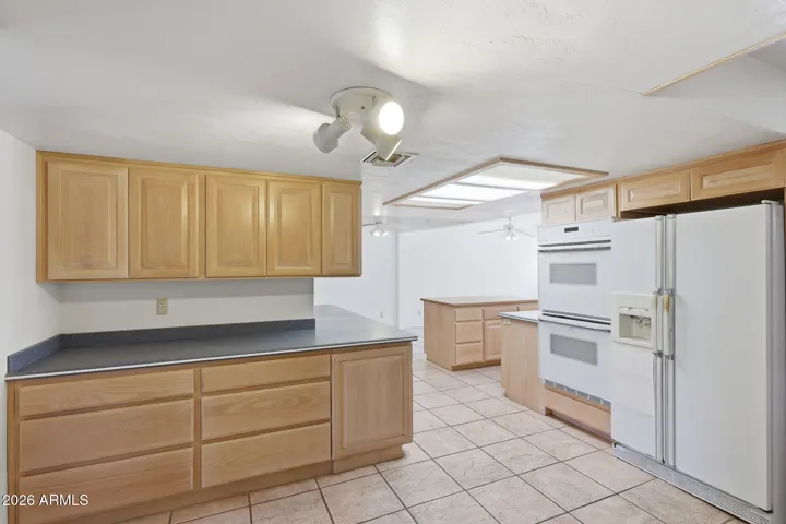 Very functional kitchen layout.