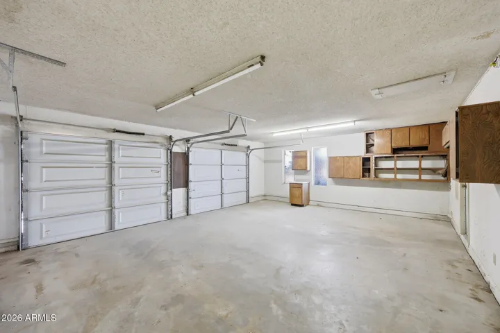 Oversized 2 car garage with seperate workshop