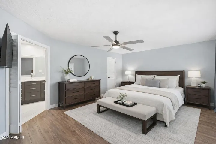 NEW laminate flooring and baseboards in all three bedrooms