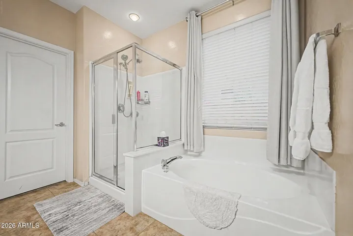 Separate tub and shower