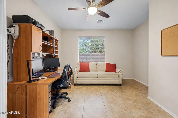 The space can be used as an office or converted into a third bedroom.