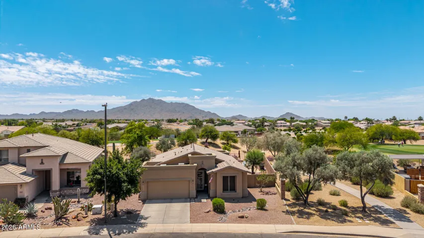 Viewing southwards offers a picturesque view of the San Tan Mountains and the golf course.