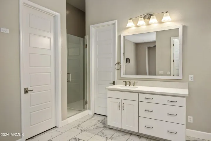 Spacious walk-in shower