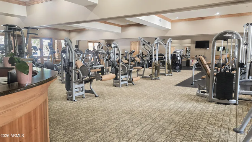 Our workout facility is spacious and full of top- grade equipment, bikes and free-weights.