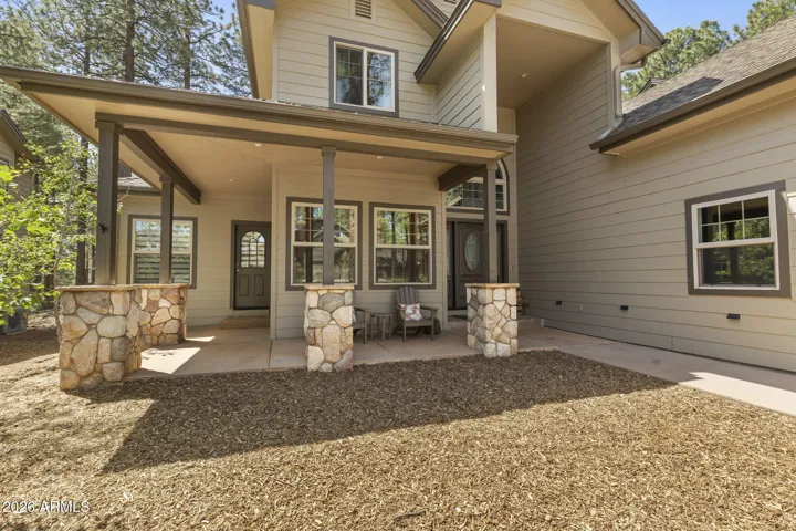 Front door & Patio with separate suite entrance.