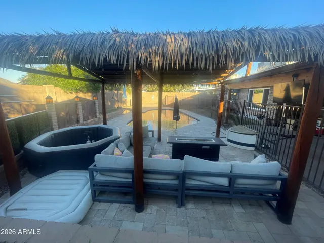 Backyard - Large cabana w/ view of the pool
