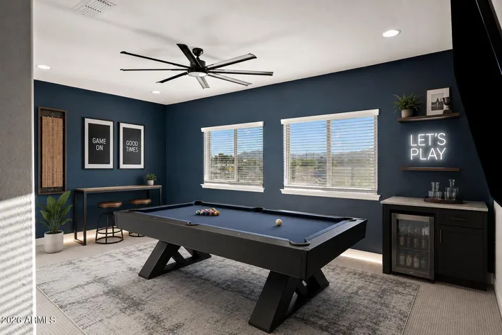 Upstairs flex space 2 virtually staged as a game/bonus room